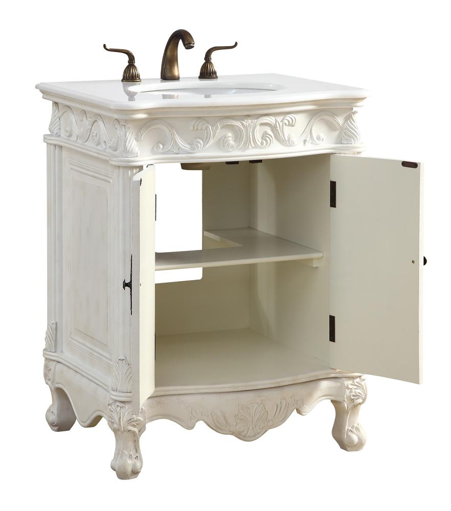 Elegant Furniture & Lighting - Danville 27 inch Single Bathroom vanity in Antique White with ivory white engineered marble - VF-1008-VW veiw 4