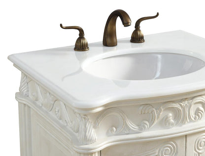Elegant Furniture & Lighting - Danville 27 inch Single Bathroom vanity in Antique White with ivory white engineered marble - VF-1008-VW veiw 6