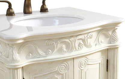 Elegant Furniture & Lighting - Danville 27 inch Single Bathroom vanity in Antique White with ivory white engineered marble - VF-1008-VW veiw 7