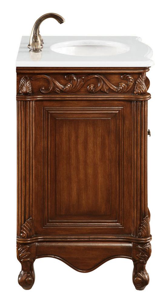 Elegant Furniture & Lighting - Danville 27 inch Single Bathroom vanity in Brown with ivory white engineered marble - VF-1007-VW veiw 5