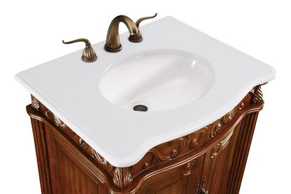 Elegant Furniture & Lighting - Danville 27 inch Single Bathroom vanity in Brown with ivory white engineered marble - VF-1007-VW veiw 6