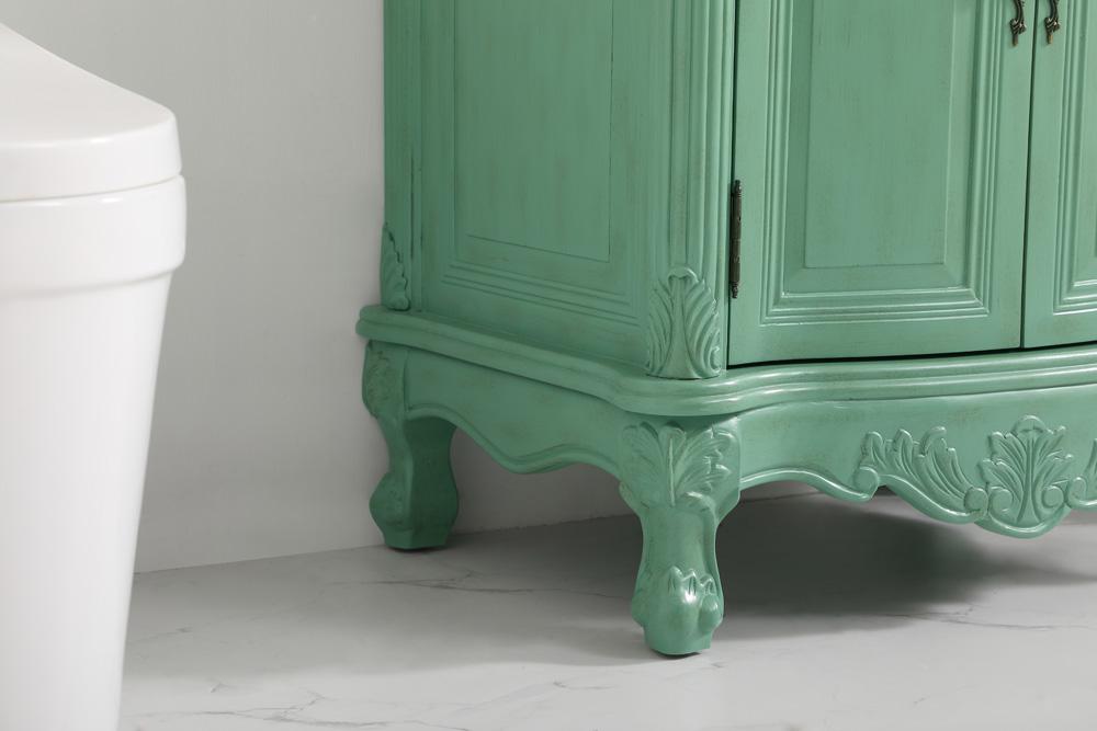 Elegant Furniture & Lighting - Danville 27 inch Single Bathroom vanity in vintage mint with ivory white engineered marble - VF-1008VM-VW veiw 7