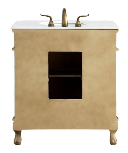 Elegant Furniture & Lighting - Danville 32 inch Single Bathroom vanity in Antique Beige with ivory white engineered marble - VF10132AB-VW veiw 6