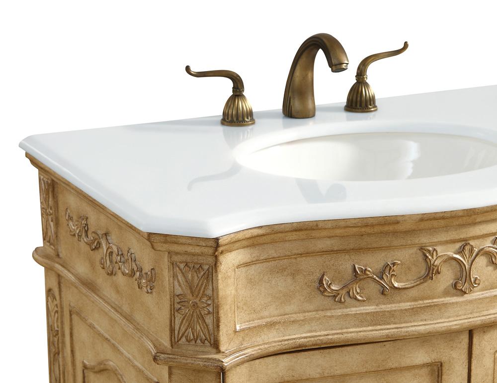 Elegant Furniture & Lighting - Danville 32 inch Single Bathroom vanity in Antique Beige with ivory white engineered marble - VF10132AB-VW veiw 7