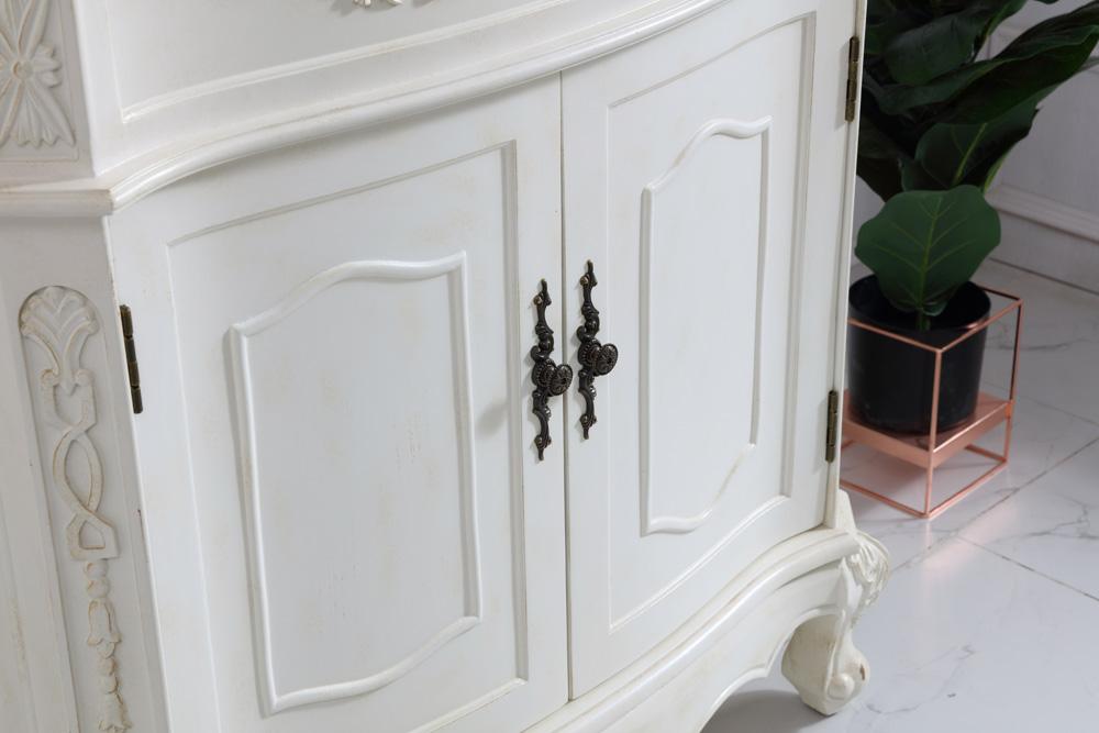 Elegant Furniture & Lighting - Danville 32 inch Single Bathroom vanity in antique white with ivory white engineered marble - VF10132AW-VW veiw 6