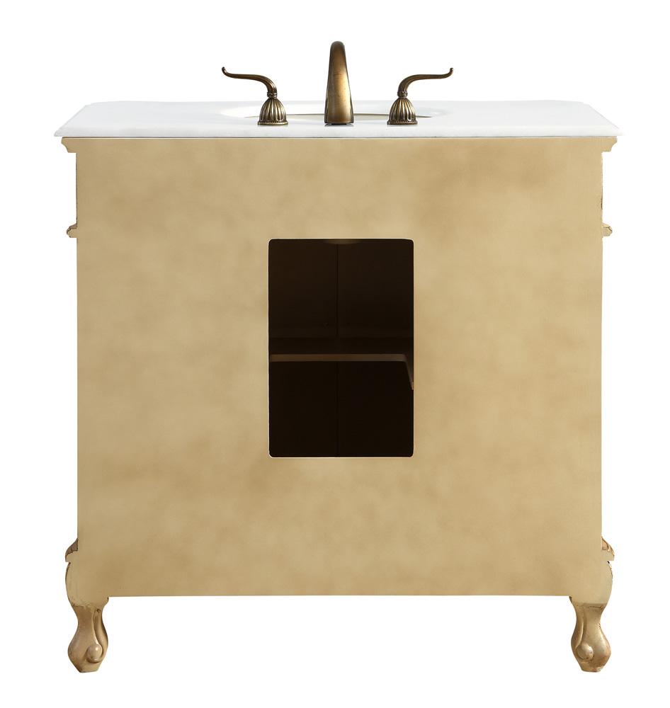 Elegant Furniture & Lighting - Danville 36 inch Single Bathroom vanity in Antique Beige with ivory white engineered marble - VF10136AB-VW veiw 6