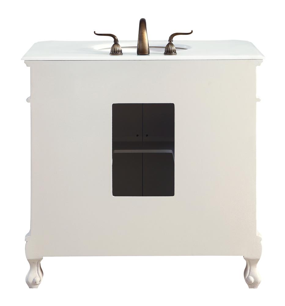 Elegant Furniture & Lighting - Danville 36 inch Single Bathroom vanity in Antique White with ivory white engineered marble - VF10636AW-VW veiw 6