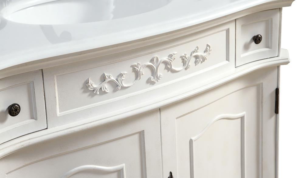 Elegant Furniture & Lighting - Danville 36 inch Single Bathroom vanity in Antique White with ivory white engineered marble - VF10636AW-VW veiw 8
