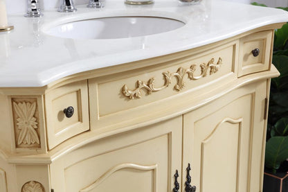 Elegant Furniture & Lighting - Danville 36 inch Single Bathroom vanity in light antique beige with ivory white engineered marble - VF10136LT-VW veiw 5