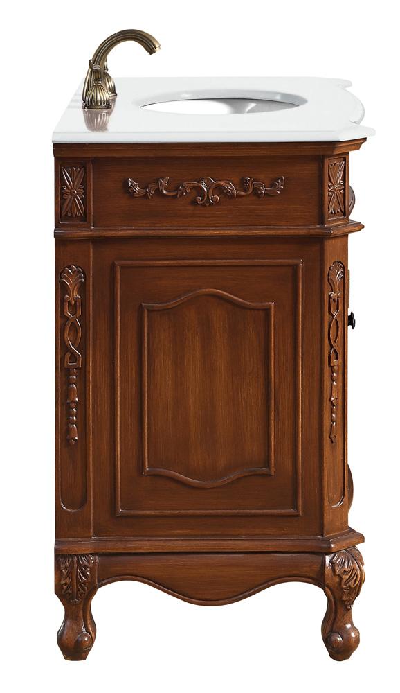 Elegant Furniture & Lighting - Danville 36 inch Single Bathroom vanity in Brown with ivory white engineered marble - VF10536BR-VW veiw 5