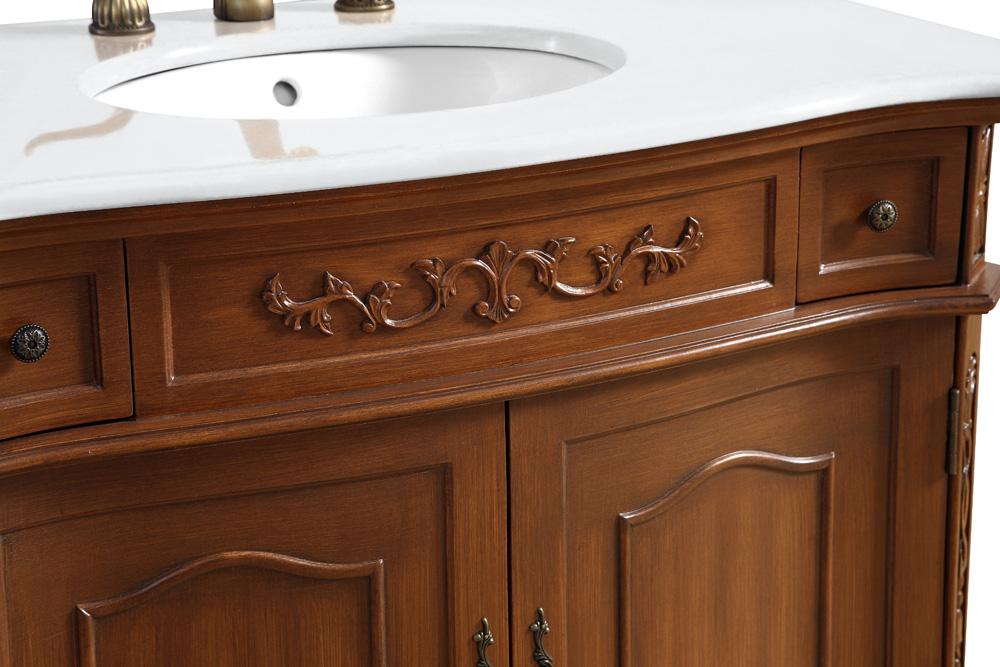 Elegant Furniture & Lighting - Danville 36 inch Single Bathroom vanity in Brown with ivory white engineered marble - VF10536BR-VW veiw 8