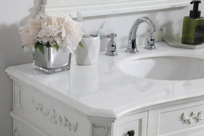 Elegant Furniture & Lighting - Danville 42 inch Single Bathroom vanity in Antique White with ivory white engineered marble - VF10142AW-VW veiw 5