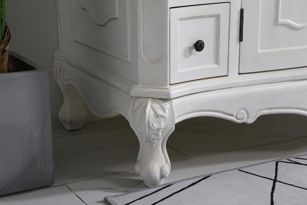 Elegant Furniture & Lighting - Danville 42 inch Single Bathroom vanity in Antique White with ivory white engineered marble - VF10142AW-VW veiw 6