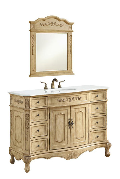 Elegant Furniture & Lighting - Danville 48 inch Single Bathroom vanity in Antique Beige with ivory white engineered marble - VF10148AB-VW veiw 3
