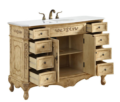 Elegant Furniture & Lighting - Danville 48 inch Single Bathroom vanity in Antique Beige with ivory white engineered marble - VF10148AB-VW veiw 4