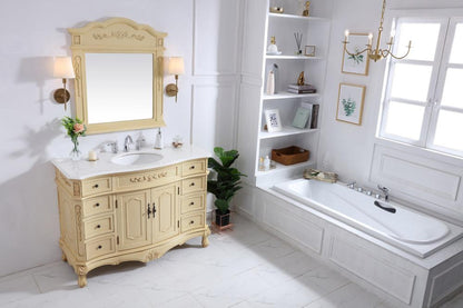 Elegant Furniture & Lighting - Danville 48 inch Single Bathroom vanity in light antique beige with ivory white engineered marble - VF10148LT-VW veiw 7