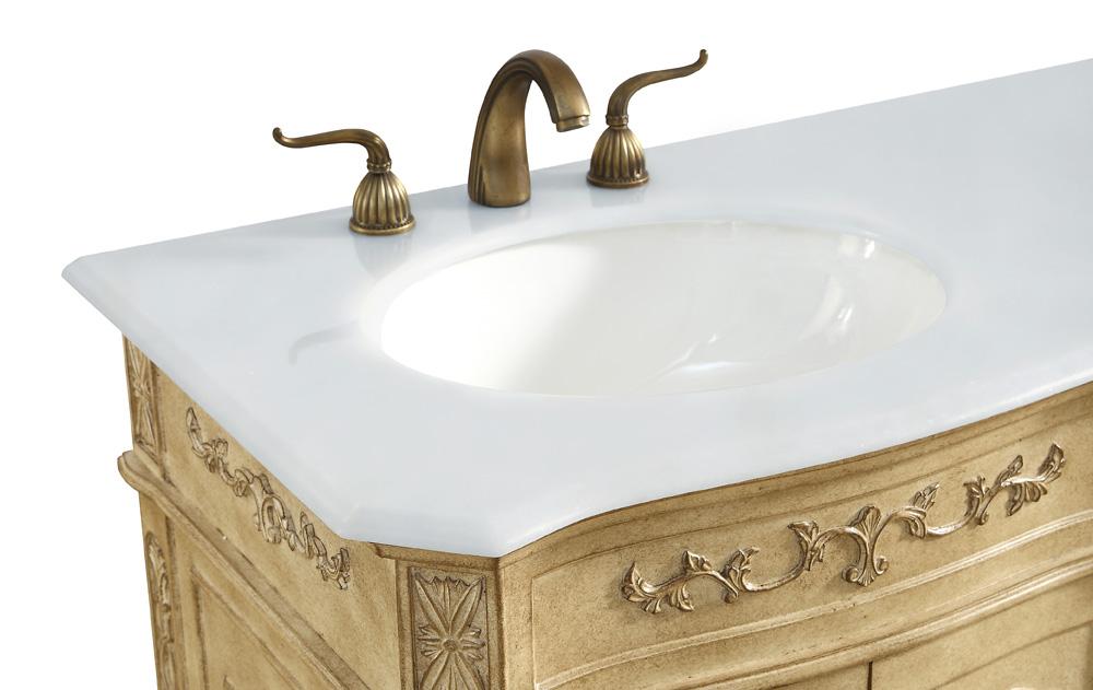 Elegant Furniture & Lighting - Danville 60 inch Double Bathroom vanity in Antique Beige with ivory white engineered marble - VF10160DAB-VW veiw 7