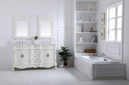 Elegant Furniture & Lighting - Danville 60 inch Double Bathroom vanity in antique white with ivory white engineered marble - VF10160DAW-VW veiw 8