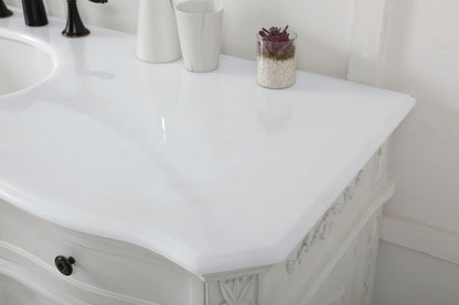 Elegant Furniture & Lighting - Danville 60 inch Single Bathroom vanity in antique white with ivory white engineered marble - VF10160AW-VW veiw 6