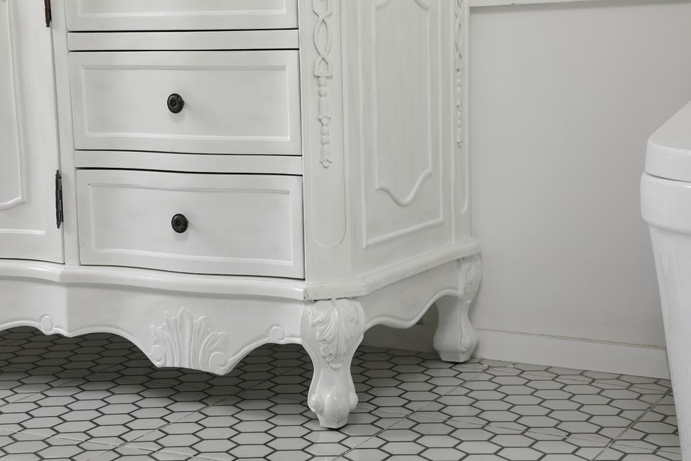 Elegant Furniture & Lighting - Danville 60 inch Single Bathroom vanity in antique white with ivory white engineered marble - VF10160AW-VW veiw 7