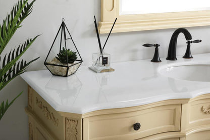 Elegant Furniture & Lighting - Danville 60 inch Single Bathroom vanity in Light Antique Beige with ivory white engineered marble - VF10160LT-VW veiw 5