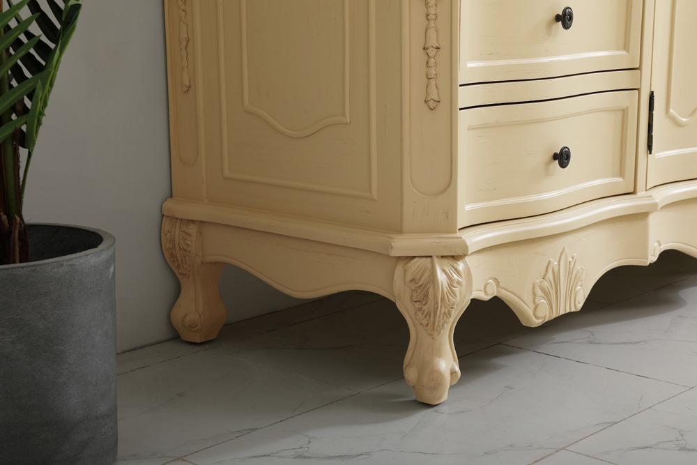 Elegant Furniture & Lighting - Danville 60 inch Single Bathroom vanity in Light Antique Beige with ivory white engineered marble - VF10160LT-VW veiw 6