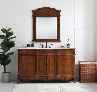 Elegant Furniture & Lighting - Danville 60 inch Single Bathroom vanity in Teak with ivory white engineered marble - VF10160TK-VW veiw 7