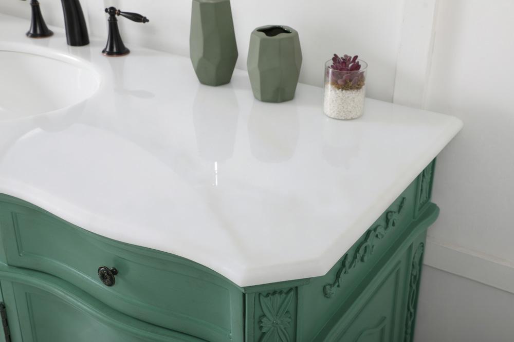 Elegant Furniture & Lighting - Danville 60 inch Single Bathroom vanity in vintage mint with ivory white engineered marble - VF10160VM-VW veiw 6