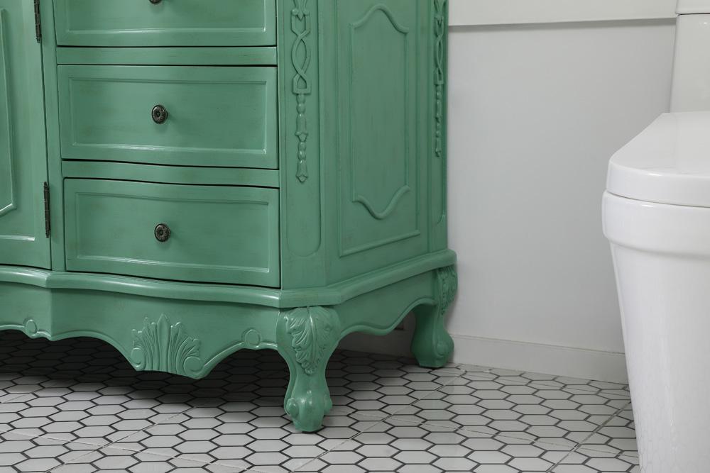 Elegant Furniture & Lighting - Danville 60 inch Single Bathroom vanity in vintage mint with ivory white engineered marble - VF10160VM-VW veiw 7