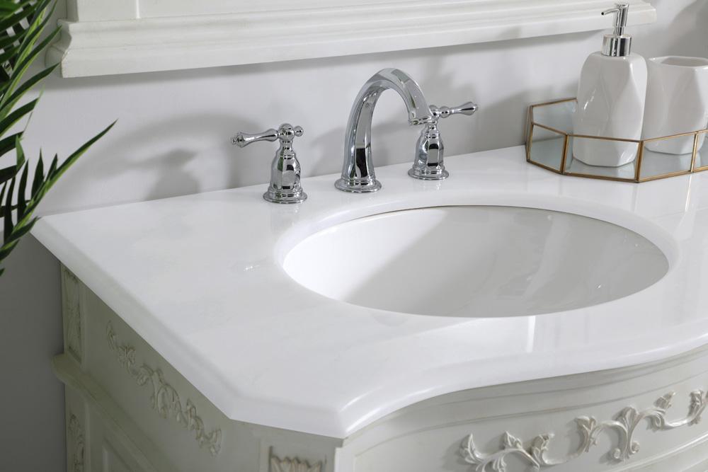 Elegant Furniture & Lighting - Danville 72 inch Double Bathroom vanity in Antique White with ivory white engineered marble - VF10172DAW-VW veiw 5