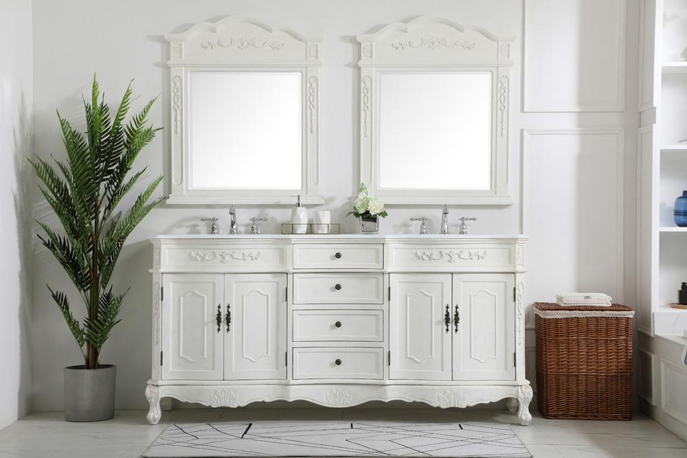 Elegant Furniture & Lighting - Danville 72 inch Double Bathroom vanity in Antique White with ivory white engineered marble - VF10172DAW-VW veiw 7
