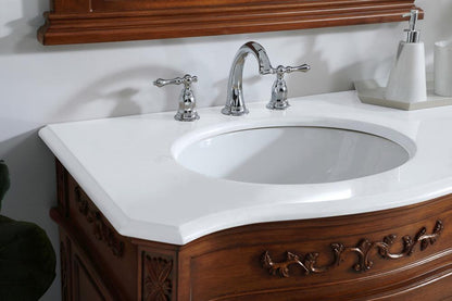 Elegant Furniture & Lighting - Danville 72 inch Double Bathroom vanity in Teak with ivory white engineered marble - VF10172DTK-VW veiw 5