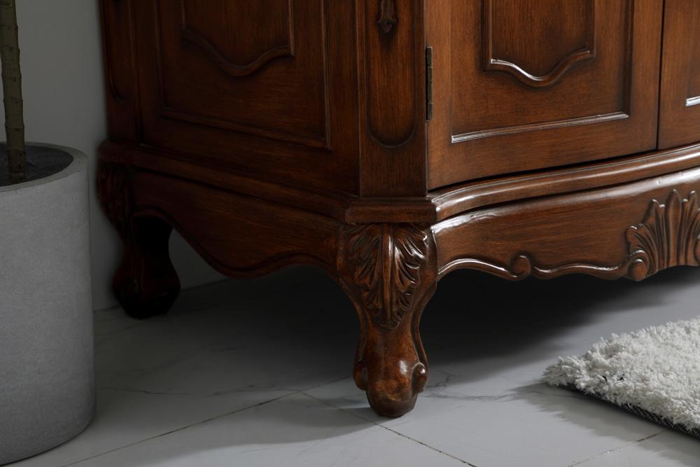 Elegant Furniture & Lighting - Danville 72 inch Double Bathroom vanity in Teak with ivory white engineered marble - VF10172DTK-VW veiw 6