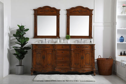 Elegant Furniture & Lighting - Danville 72 inch Double Bathroom vanity in Teak with ivory white engineered marble - VF10172DTK-VW veiw 7