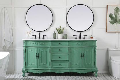 Elegant Furniture & Lighting - Danville 72 inch double Bathroom vanity in vintage mint with ivory white engineered marble - VF10172DVM-VW veiw 5