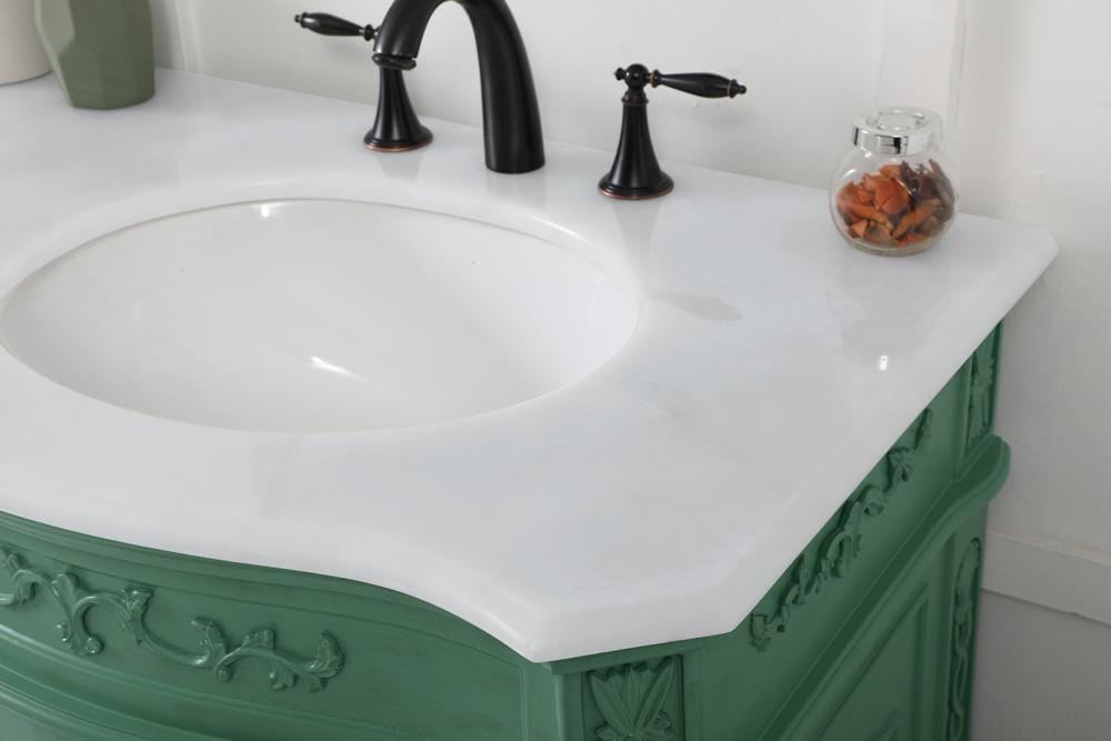 Elegant Furniture & Lighting - Danville 72 inch double Bathroom vanity in vintage mint with ivory white engineered marble - VF10172DVM-VW veiw 6