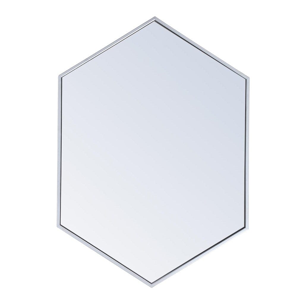 Elegant Furniture & Lighting - Decker Metal frame hexagon mirror 24 inch in silver - MR4424S veiw 1