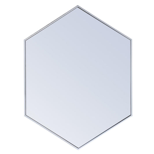 Elegant Furniture & Lighting - Decker Metal frame hexagon mirror 30 inch in silver - MR4430S veiw 1