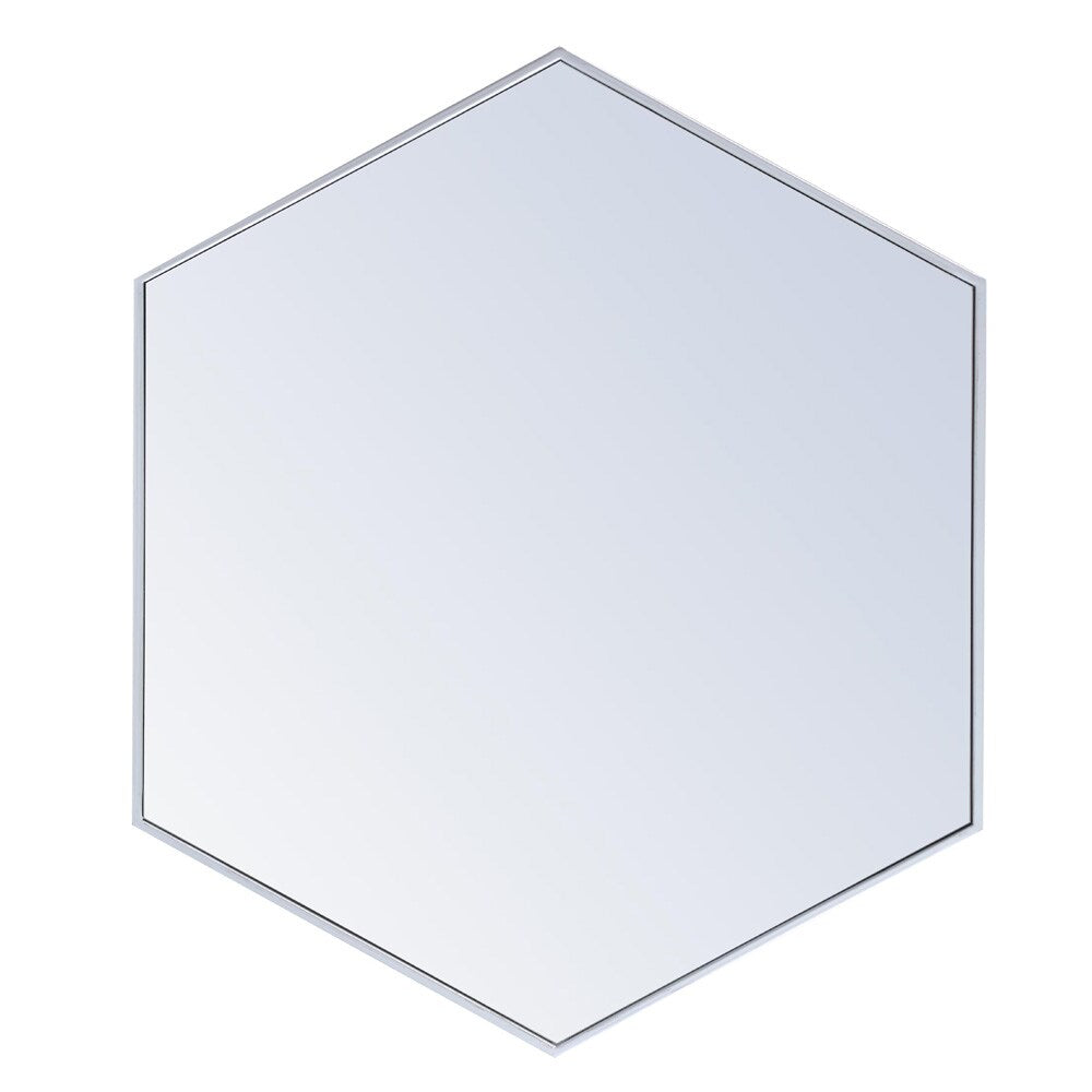 Elegant Furniture & Lighting - Decker Metal frame hexagon mirror 38 inch in silver - MR4538S veiw 1