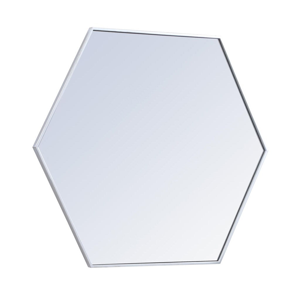 Elegant Furniture & Lighting - Decker Metal frame hexagon mirror 41 inch in silver - MR4541S veiw 1