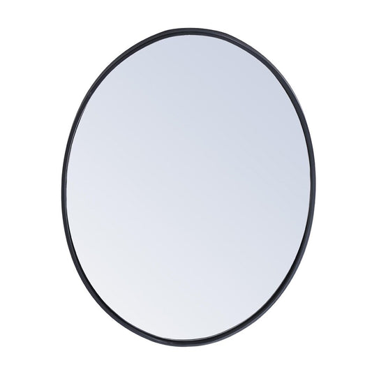 Elegant Furniture & Lighting - Decker Metal frame oval mirror 34 inch in Black - MR4624BK veiw 1