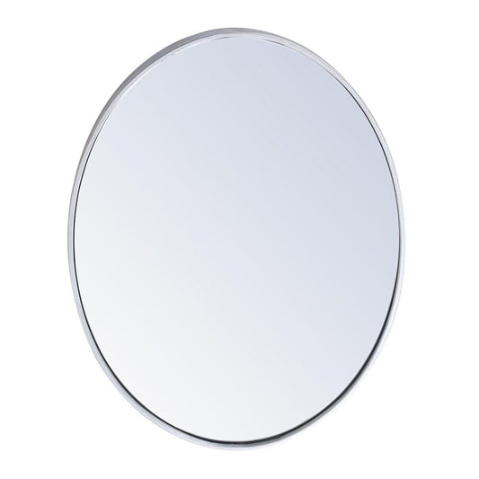 Elegant Furniture & Lighting - Decker Metal frame oval mirror 34 inch in silver - MR4624S veiw 1