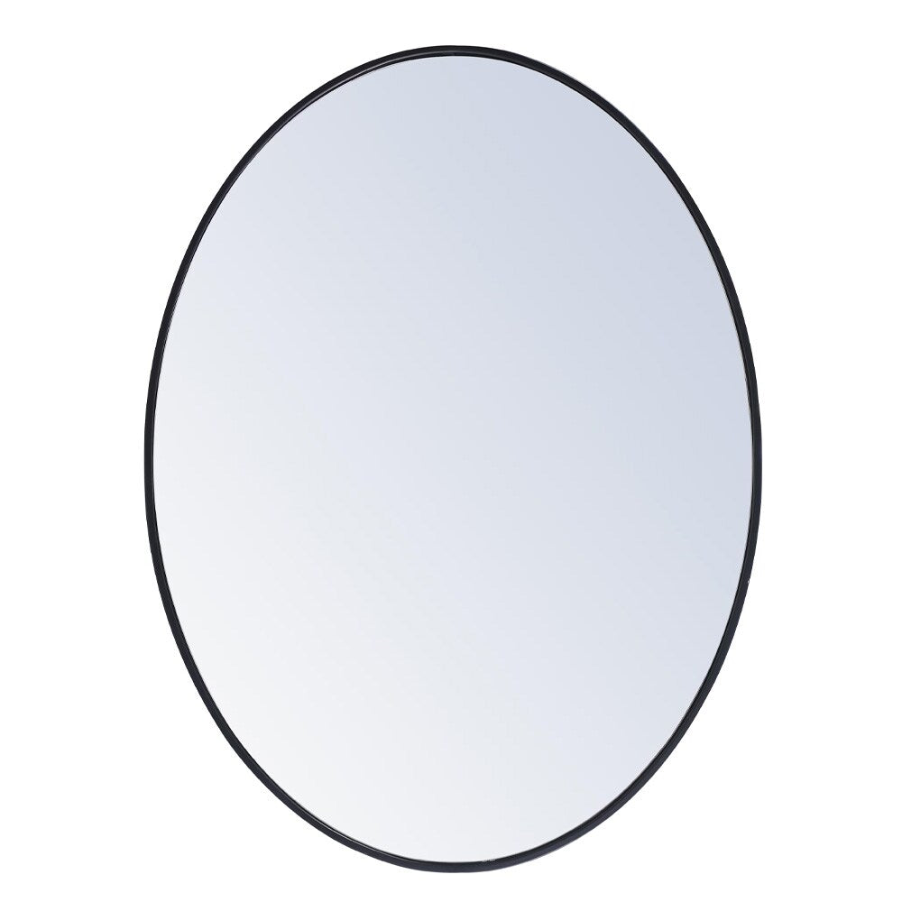 Elegant Furniture & Lighting - Decker Metal frame oval mirror 40 inch in Black - MR4630BK veiw 1