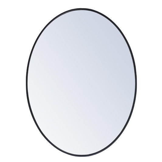 Elegant Furniture & Lighting - Decker Metal frame oval mirror 40 inch in Black - MR4630BK veiw 1