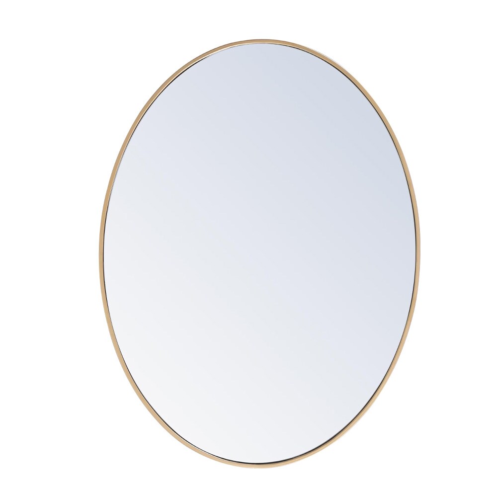 Elegant Furniture & Lighting - Decker Metal frame oval mirror 40 inch in Brass - MR4630BR veiw 1