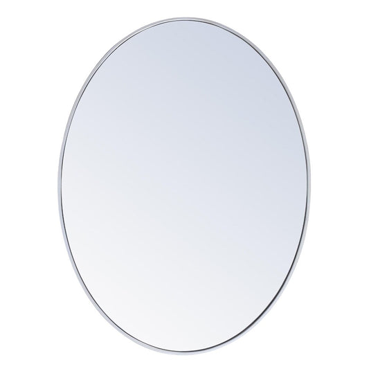 Elegant Furniture & Lighting - Decker Metal frame oval mirror 40 inch in silver - MR4630S veiw 1