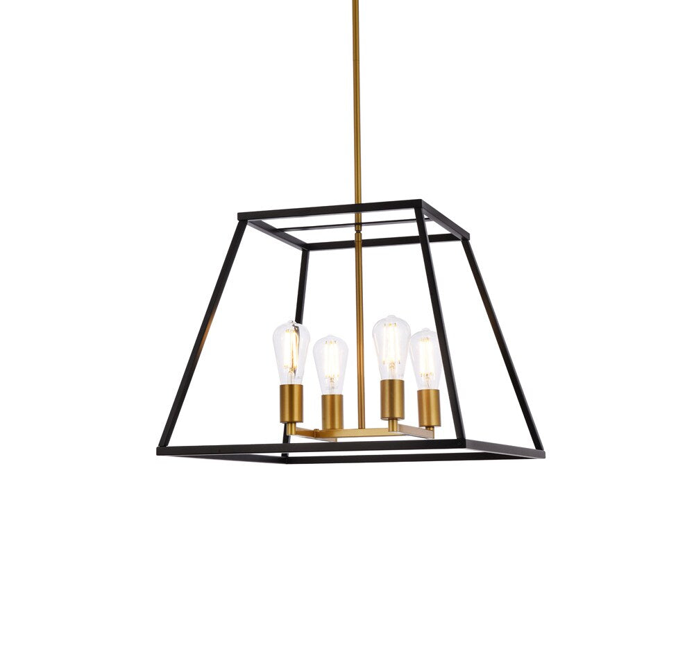 Elegant Furniture & Lighting - Declan 20 inch pendant in black and brass - LD720D20BRK veiw 1