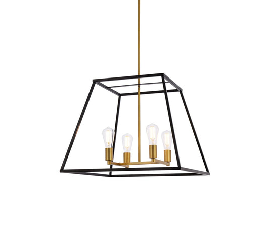 Elegant Furniture & Lighting - Declan 24 inch pendant in black and brass - LD720D24BRK veiw 1
