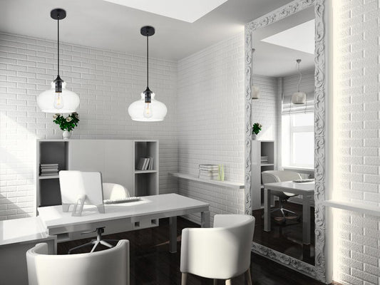 Elegant Furniture & Lighting - Destry 1 Light Black Pendant With Clear Glass - LD2246BK veiw 2