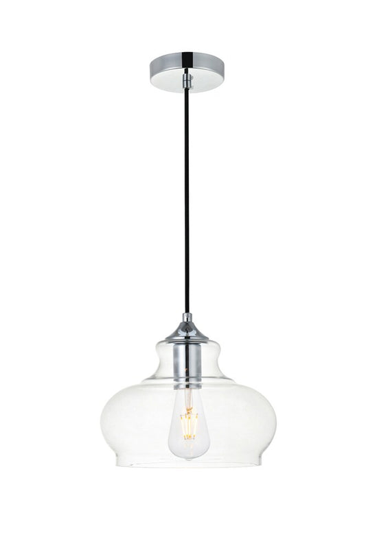 Elegant Furniture & Lighting - Destry 1 Light Chrome Pendant With Clear Glass - LD2246C veiw 1